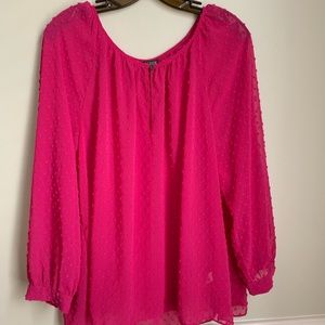 J.Crew factory sheer Swiss dot peasant top